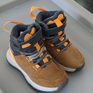 Kids Brown and Orange Hiking Boots
